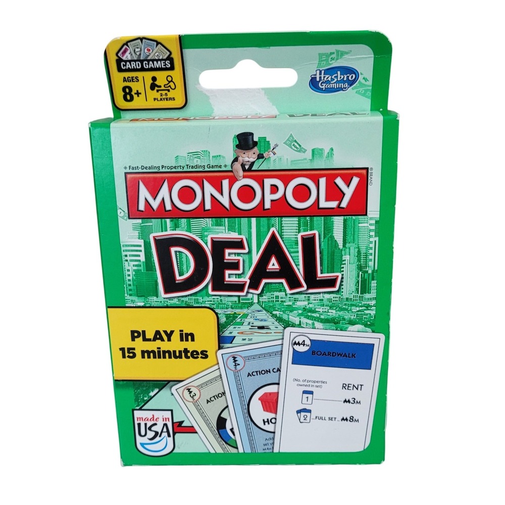 Hasbro Monopoly Deal Card Game Unisex OS Green Good Fast Property Trading Game